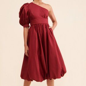 Anthropologie En Saison Cosima Midi Dress in Burgundy